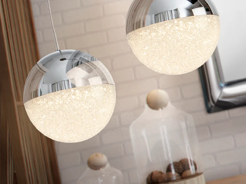 Lámpara de techo colgante bolas Schuller Sphere 1 luz cromo 3000K