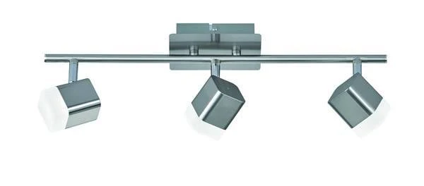 Foco Trio Roubaix LED 3 luces níquel mate 3000K 48cm R
