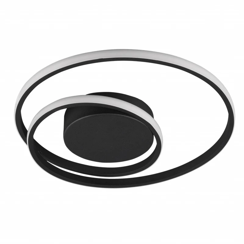 Plafón de techo Trio Zibal LED negro mate 3000K regulable Ø39cm R