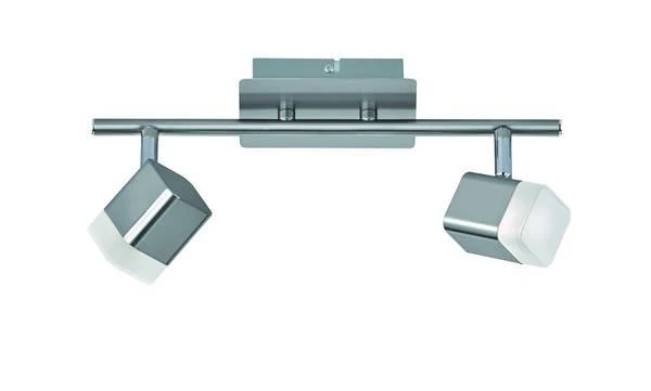 Foco Trio Roubaix LED 2 luces níquel mate 3000K 34cm R