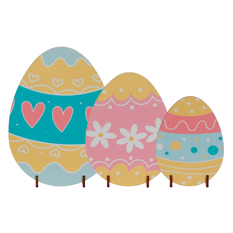 Art.12563 Huevitos De Pascua varios tamaños 3pz