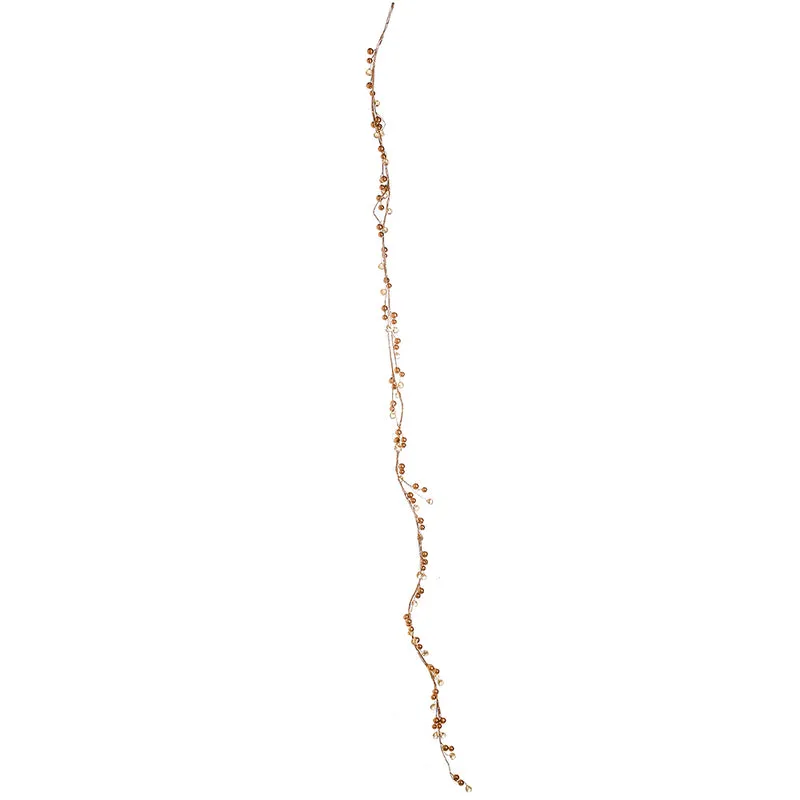 YS9104O Guirnalda Acrilicos Con Perlas Oro 150(D) Cm.