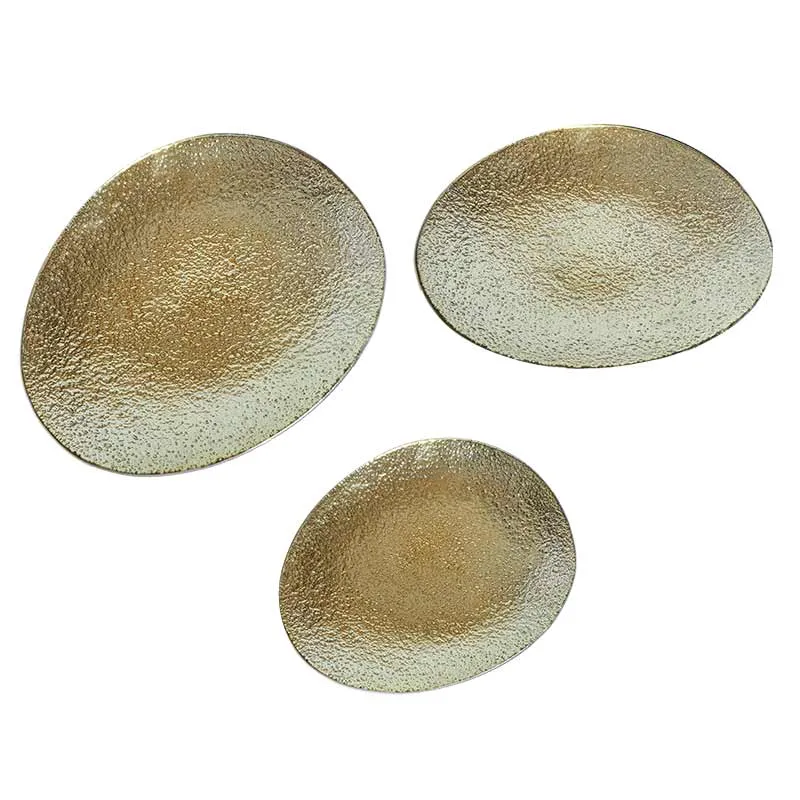 YQ6723B Platón Servicio Oroide Bronceado 25(P)X30(L) Cm.