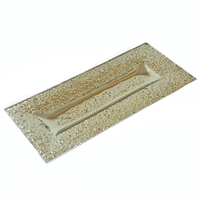 YQ6241O Platón Alargado Pebbles Oro 15.5(P)X35(L) Cm.