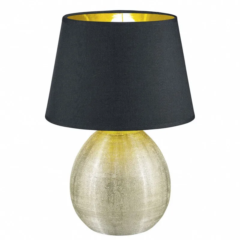 Lámpara de sobremesa Trio Luxor cerámica dorado 35cm R
