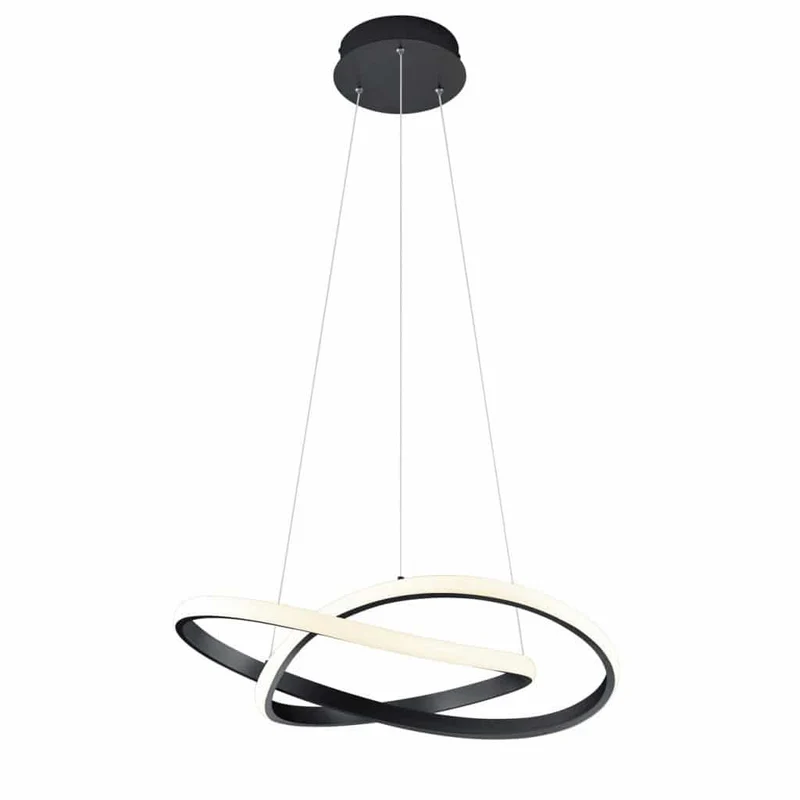 Lámpara de techo colgante Trio Course LED negro mate 3000K regulable 150cm R