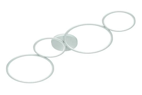 Plafón de techo Trio Rondo grande LED blanco mate 3000K regulable 97cm 6
