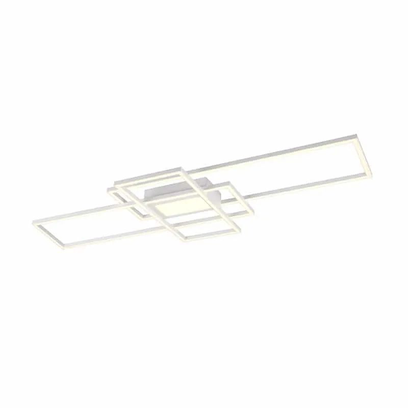 Plafón de techo Trio Irvine grande LED blanco mate CCT regulable con mando 105cm 6