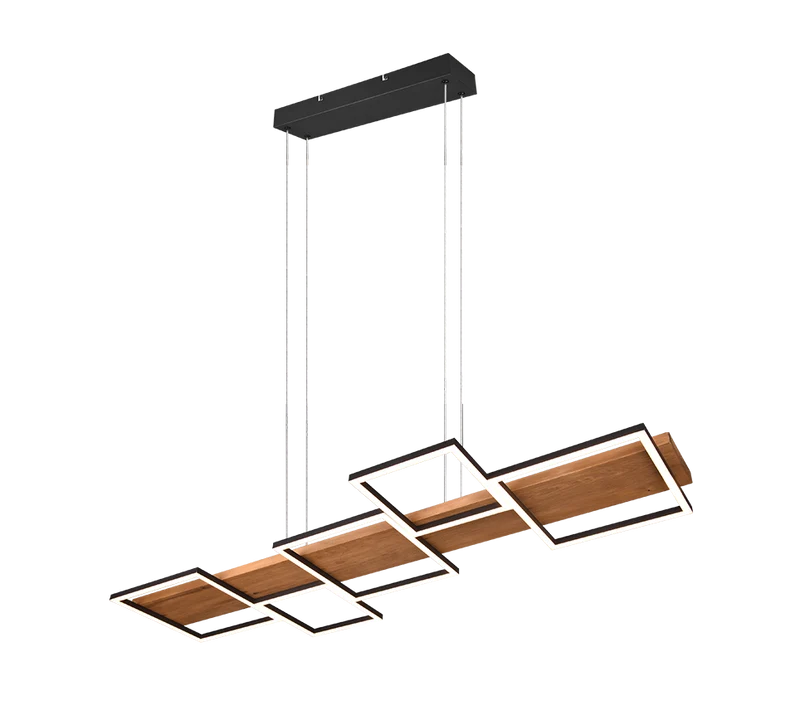 Lámpara de techo colgante Trio Harper LED negro mate 3000K regulable 150cm 3
