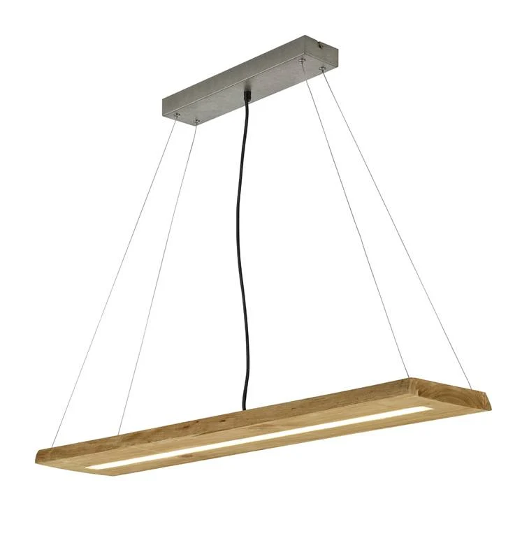 Lámpara de techo colgante Trio Brad LED madera 3000K regulable 150cm 3