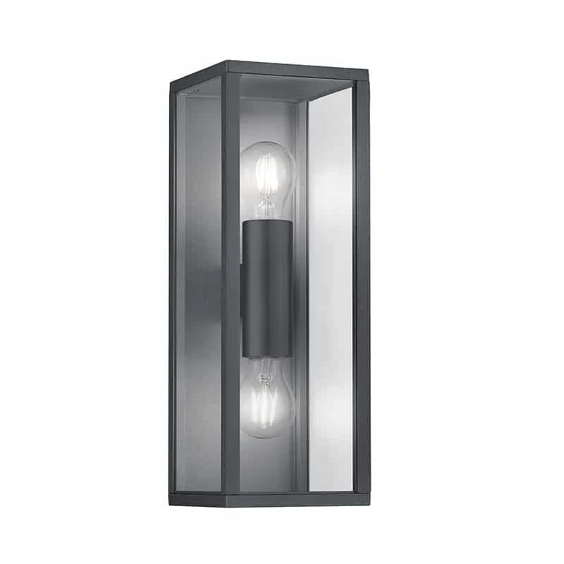 Aplique de exterior Trio Garonne 2 luces antracita IP44 38cm 2