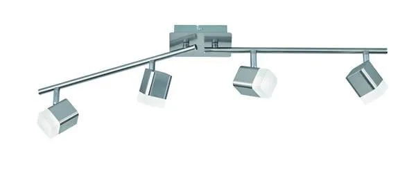Foco Trio Roubaix LED 4 luces níquel mate 3000K 78cm R