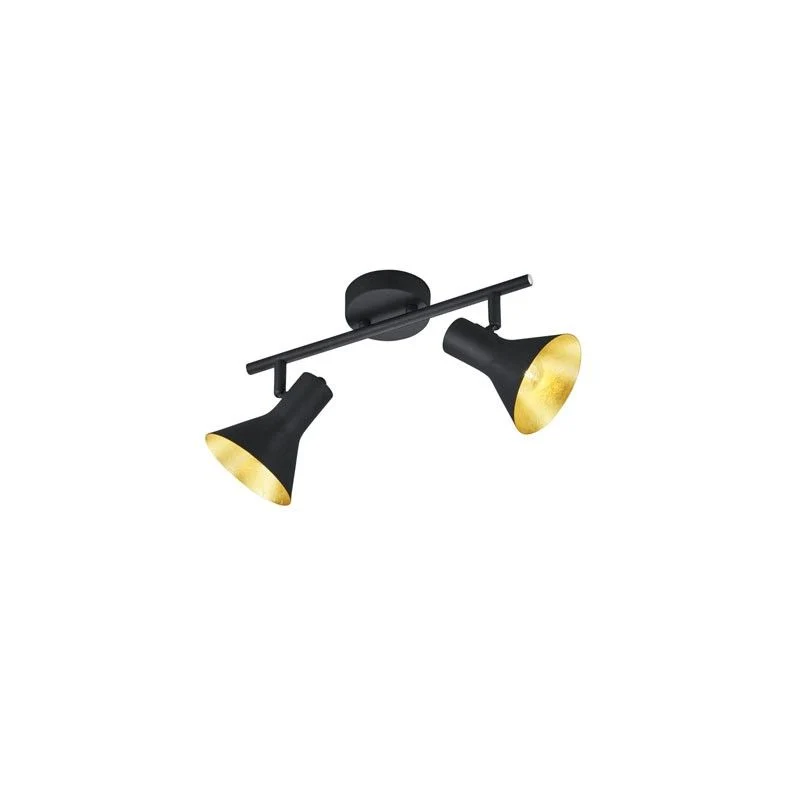 Foco Trio Nina 2 luces negro y dorado 33cm R