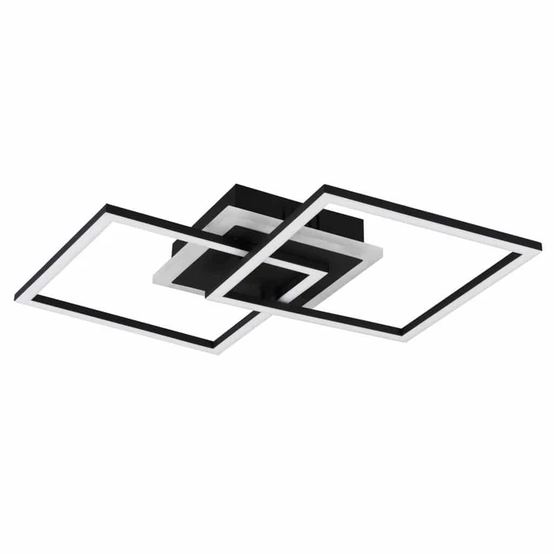 Plafón de techo Trio Venida LED negro mate 3000K regulable 57,5cm R