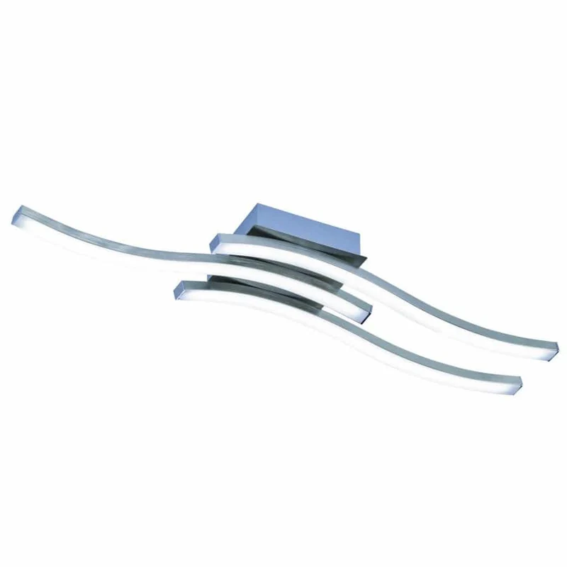 Plafón de techo Trio Route LED 3 luces níquel mate 3000K 56cm R