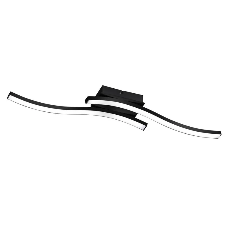 Plafón de techo Trio Route LED 2 luces negro mate 3000K 56cm R