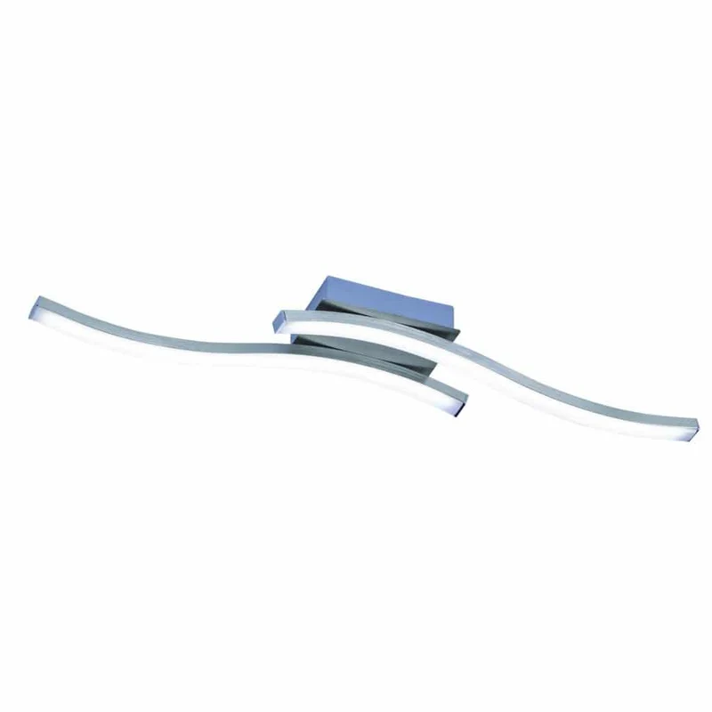Plafón de techo Trio Route LED 2 luces níquel mate 3000K 56cm R