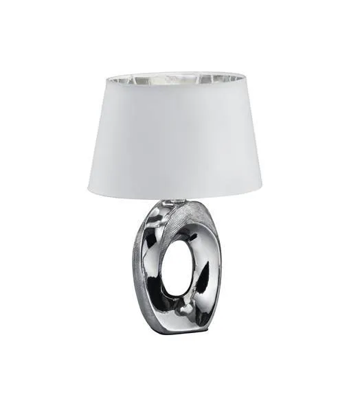 Lámpara de sobremesa Trio Taba cerámica plata 33cm R