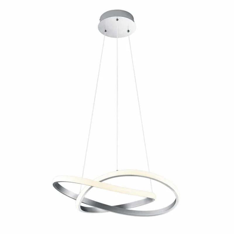 Lámpara de techo colgante Trio Course LED níquel mate 3000K regulable 150cm R