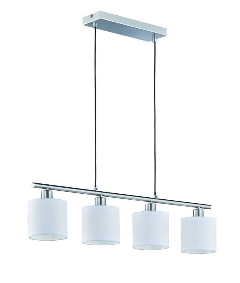 Lámpara de techo colgante Trio Tommy 4 luces níquel mate 150cm R