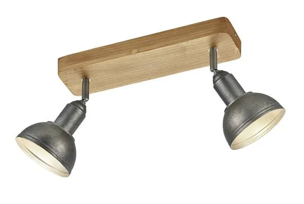 Foco Trio Delhi 2 luces níquel antiguo 33cm 8