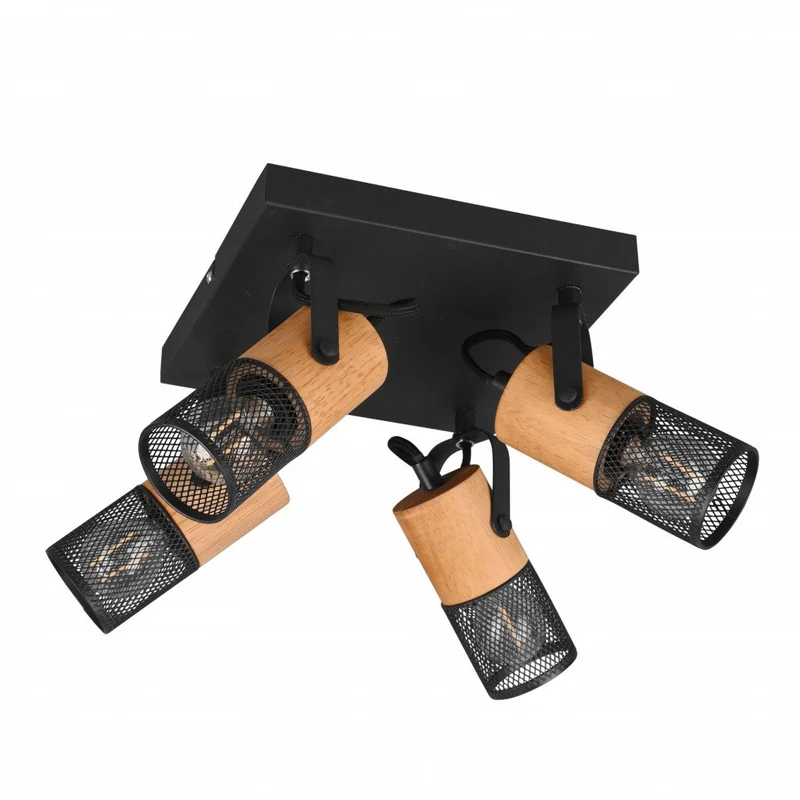 Foco Trio Tosh 4 luces negro mate 8