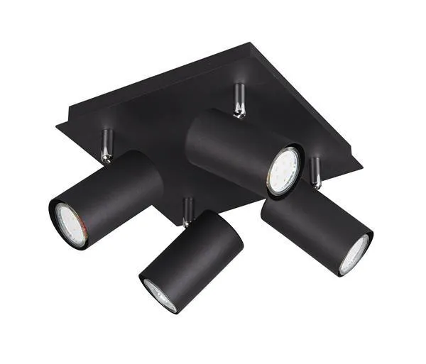 Foco Trio Marley 4 luces negro mate 8