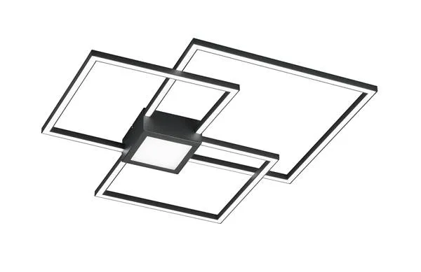 Plafón de techo Trio Hydra LED antracita 3000K regulable 65,5cm 6