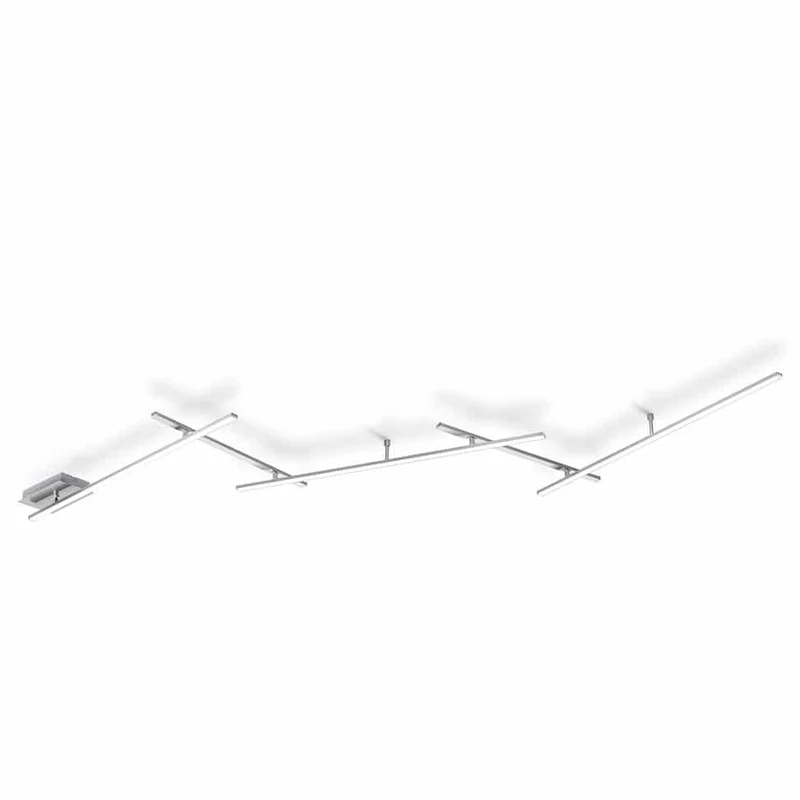 Plafón de techo Trio Indira grande LED níquel mate 3000K regulable 245cm 6