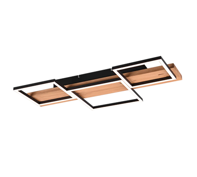 Plafón de techo Trio Harper LED negro mate 3000K regulable 65cm 622910332