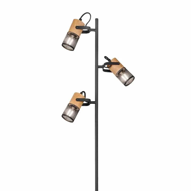 Lámpara de pie Trio Tosh 3 luces negro mate 150cm 4
