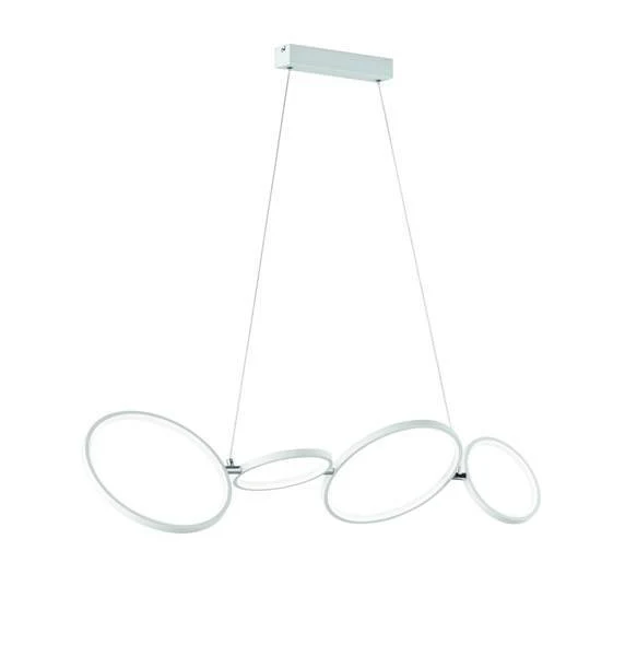 Trio Rondo Lámpara colgante LED de metal blanco mate 3
