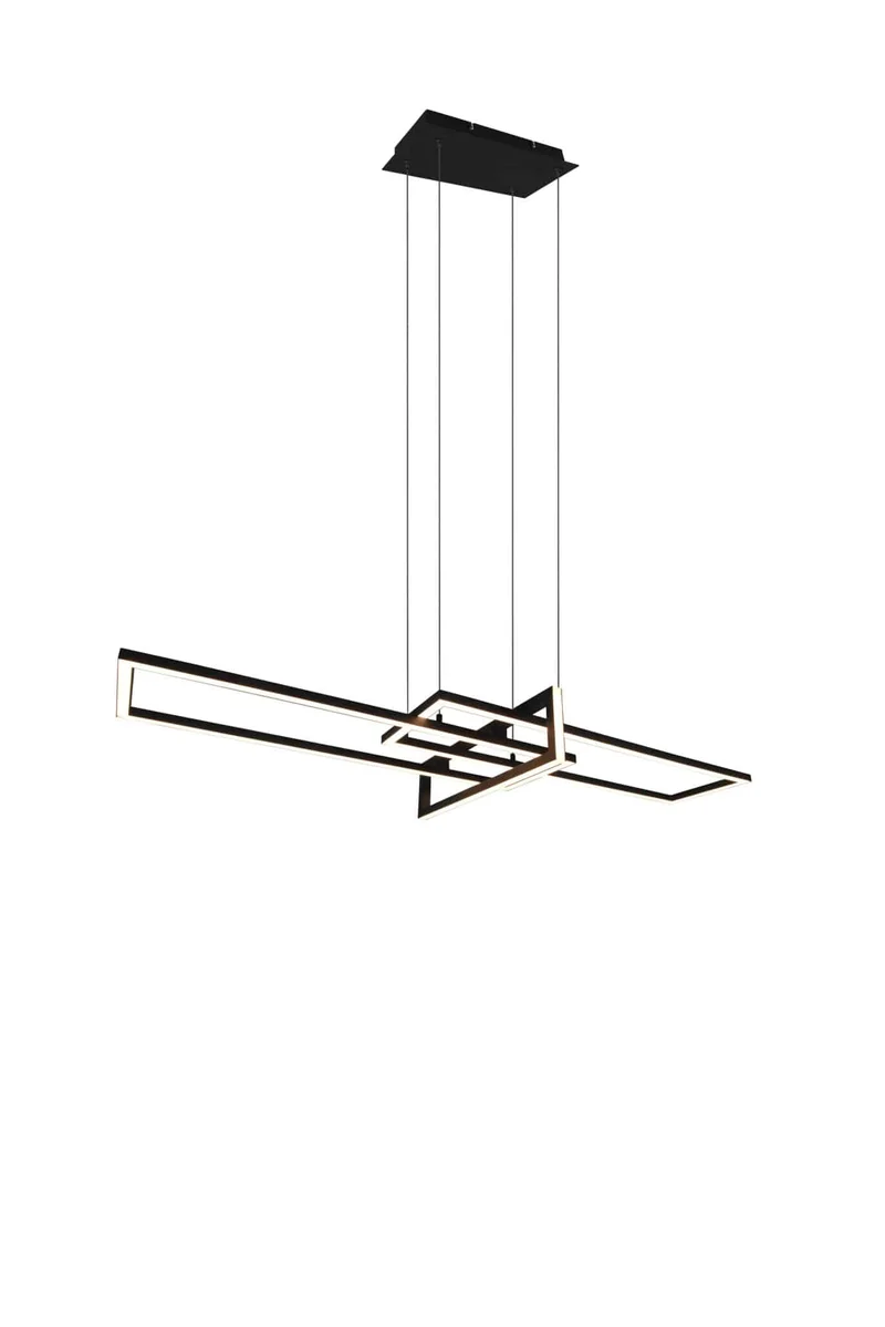 Lámpara de techo colgante Trio Salinas LED negro mate 3000K regulable 150cm 320310332