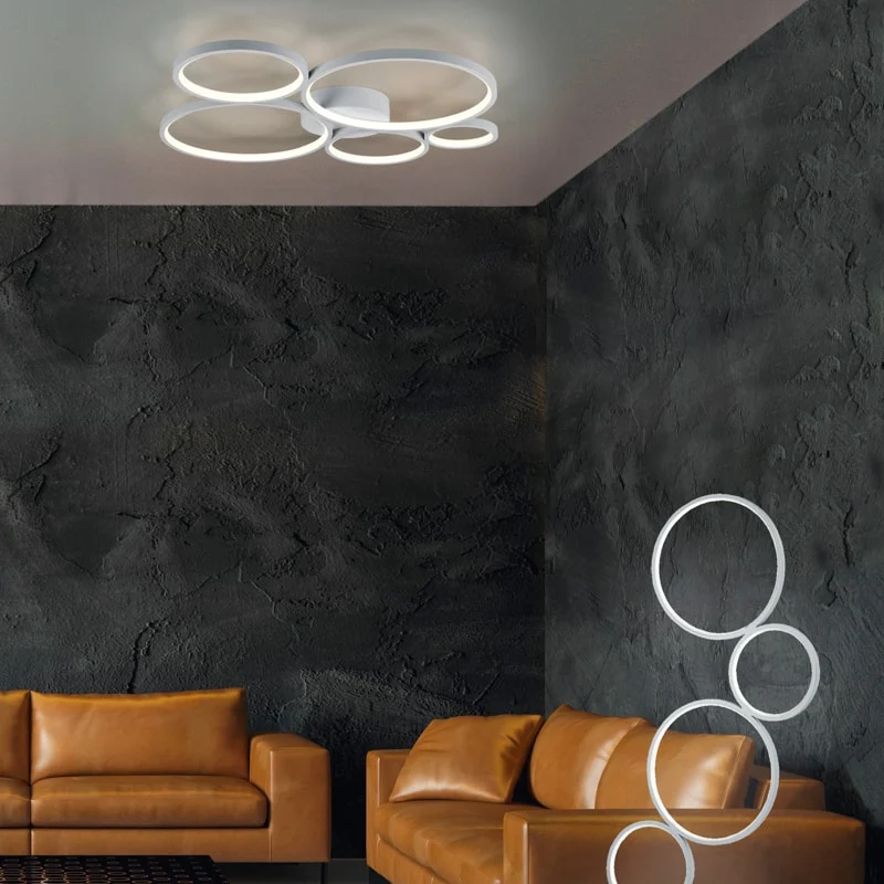 Trio Rondo Lámpara colgante LED de metal negro mate 3