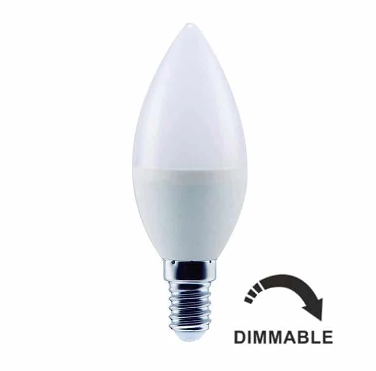 ALG Bombilla Led Vela Mate E14 7W 5000K Regulable Dimmable