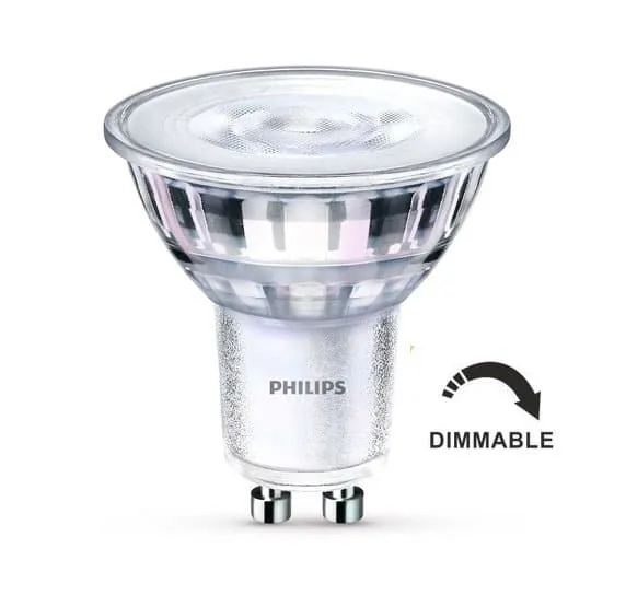 Bombilla dicroica Philips CorePro LED GU10 4W 2700K regulable dimmable 345lm
