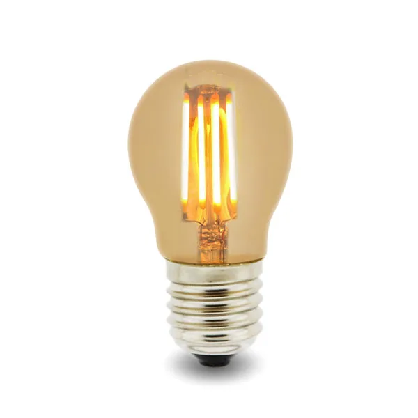 LEDME Bombilla LED Filamento E27 G45 4W Ámbar 2300K LM8551