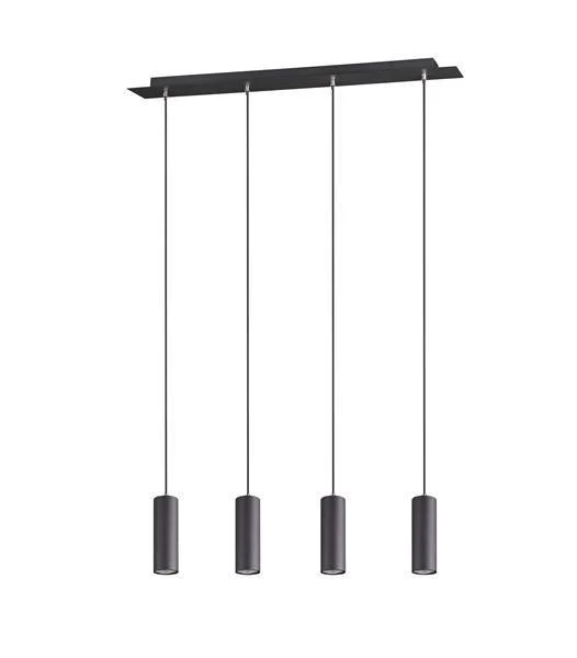 Lámpara de techo colgante Trio Marley 4 luces negro mate 150cm 3