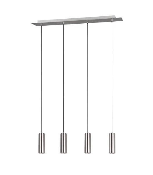 Lámpara de techo colgante Trio Marley 4 luces níquel mate 150cm 3