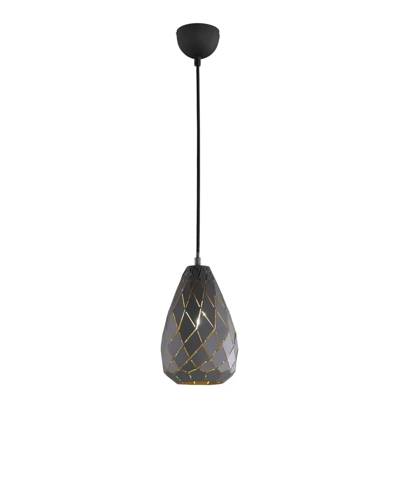 Lámpara de techo colgante Trio Onyx antracita 150cm 3