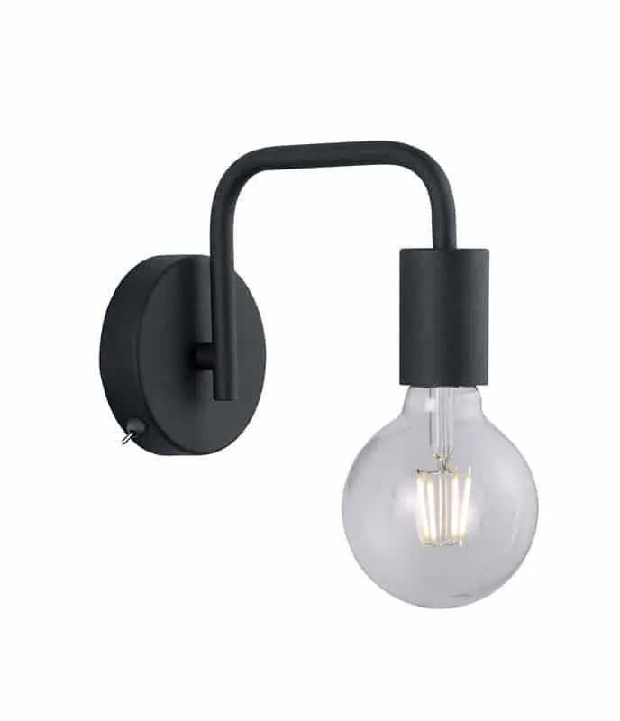 Aplique de pared Trio Diallo negro mate 2