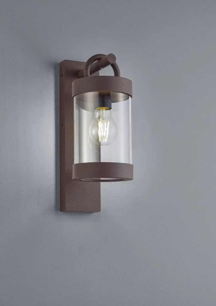 Aplique de exterior Trio Sambesi óxido sensor crepuscular IP44 33cm 2