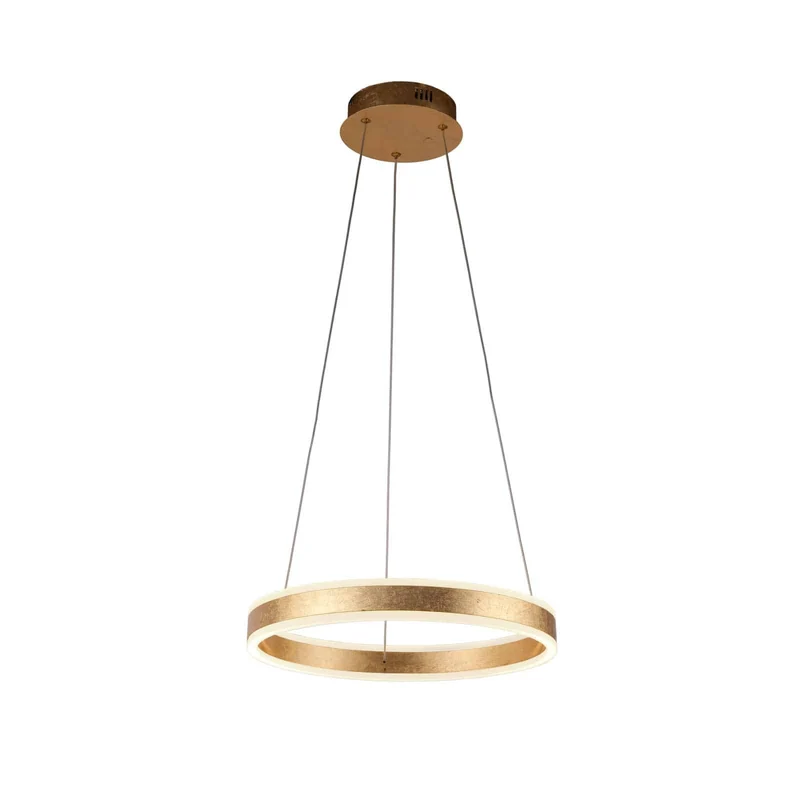 Lámpara de techo colgante Schuller Helia pan de oro 3000K Ø50cm