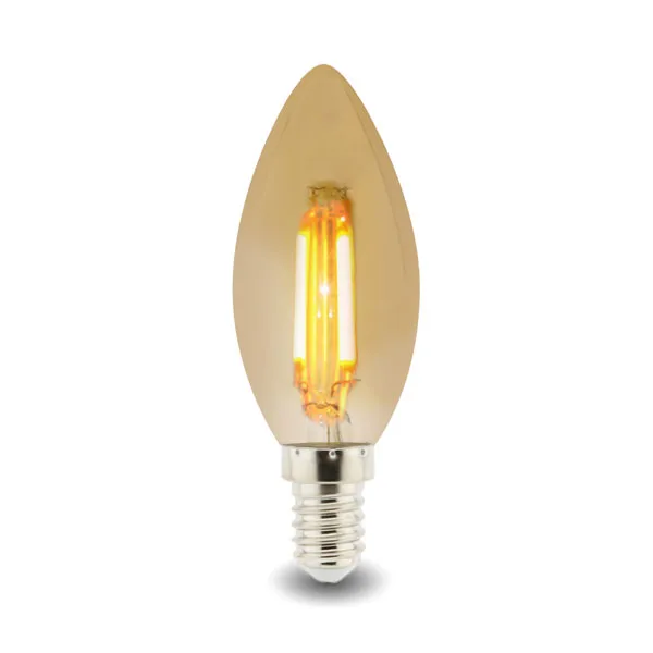 LEDME Bombilla LED Filamento E14 C35 4W Ámbar 2300K LM8553
