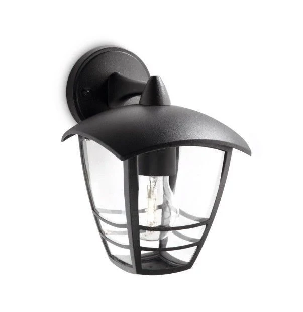 Aplique exterior Philips Creek 1 luz negro bajo 15381-3016
