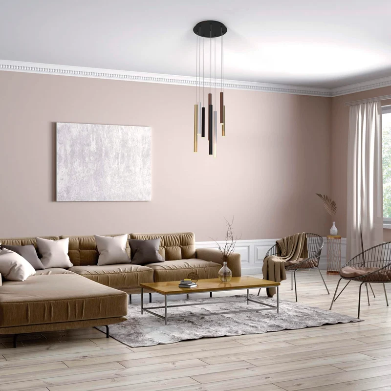 Mantra Cala Lámpara de techo colgante LED blanco, negro, dorado, marrón 8082