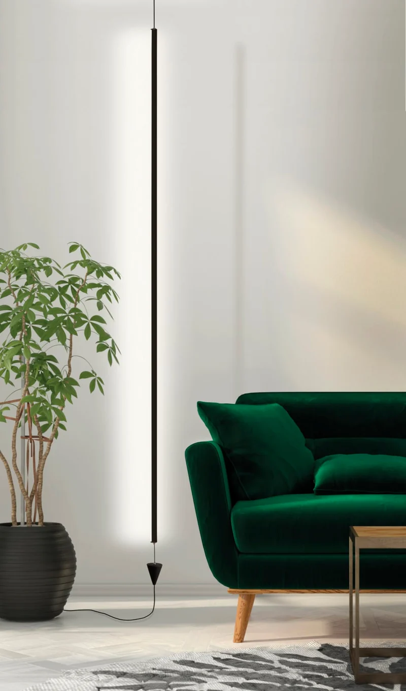 Mantra Vertical Lámpara de pie salón LED dimable blanco 7351