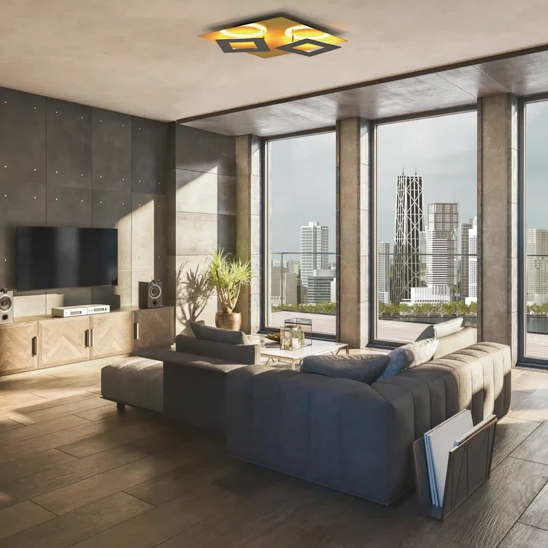 Mantra Dalia Plafón LED negro, dorado 8162 para salón y comedor
