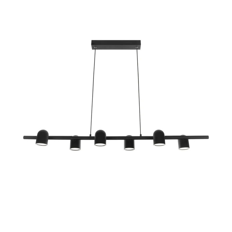 Mantra IOS Lámpara de techo colgante lineal negro 6 luces GU10 7937