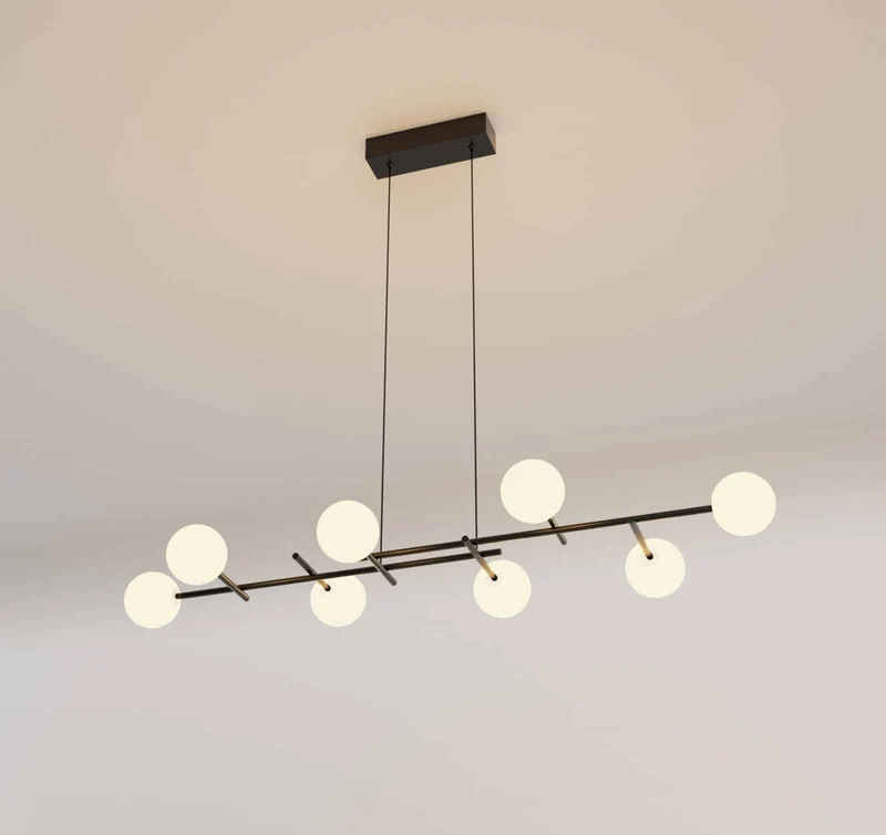 Mantra Cellar Lámpara de techo colgante bolas 8 luces línea negro 7631